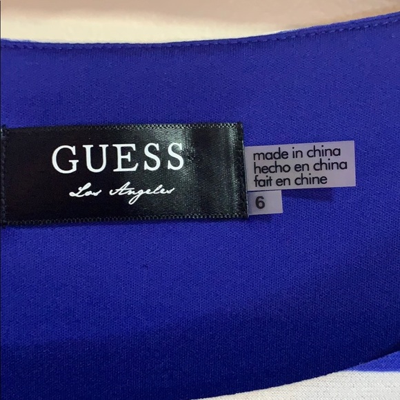Guess | Blue Striped Open Button 3/4 Sleeves | Sash Waist MIDI Dress | Size 6 - Picture 6 of 9